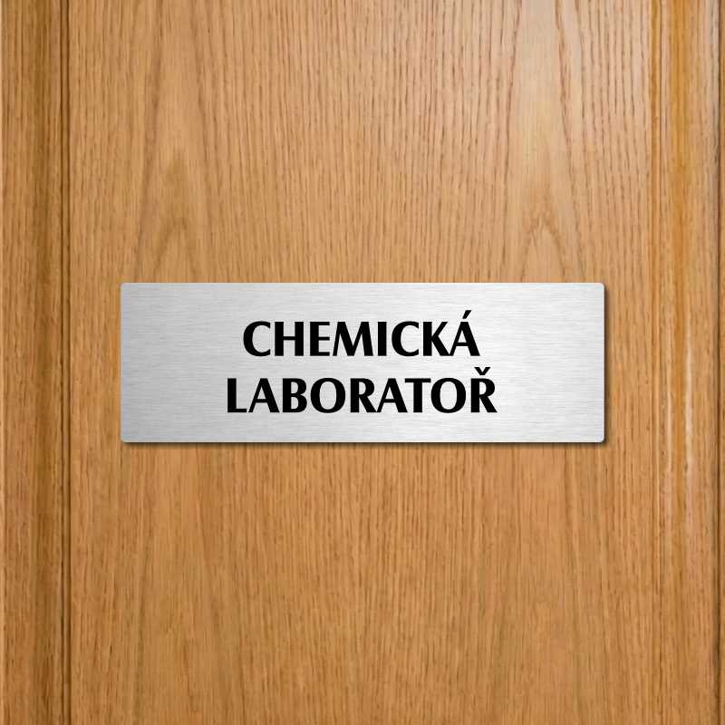 Chemická laboratoř, 240x79mm, stříbrná popiska 